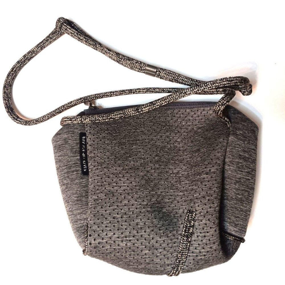 State of Escape Festival Crossbody Bag Purse, Charcoal Gray Rope Strap Zip Close